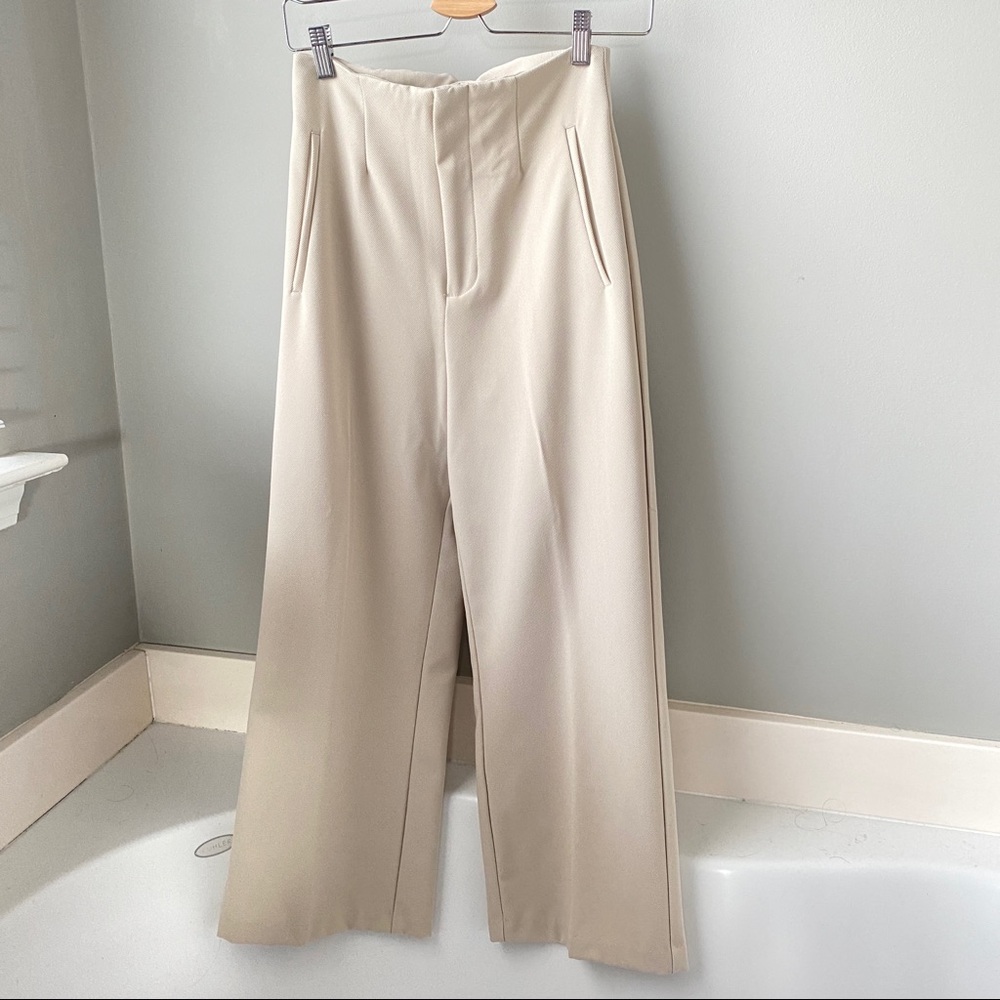 Zara Straight Cut High-Rise Culotte Pants